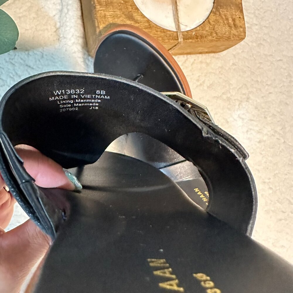 Cole Haan Black Leather Sandals with Buckle Size 8 - Picture 3 of 8